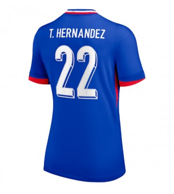 Frankrig Theo Hernandez #22 Hjemmebanetrøje Dame EM 2024 Kort ærmer